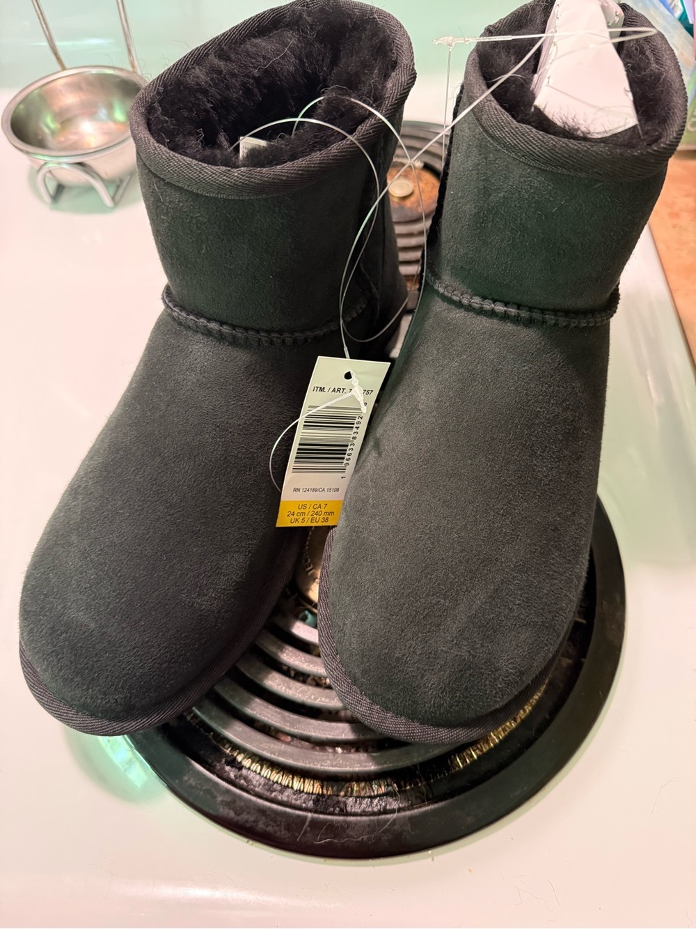 Cozy Black Suede-Look Short Booties